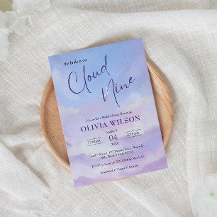 She's on Cloud 9 Dreamy Pastel Bridal Shower Invitation