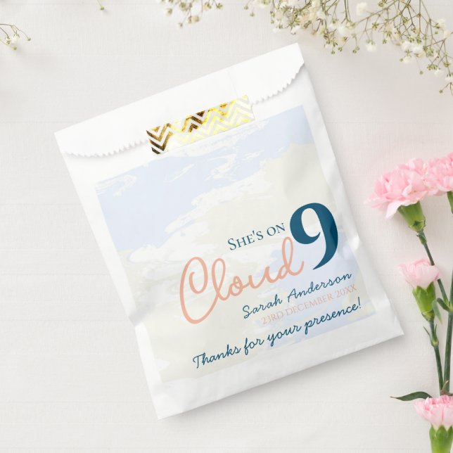She's on Cloud 9 Elegant Texture Bridal Shower Favour Bag (Sealed)