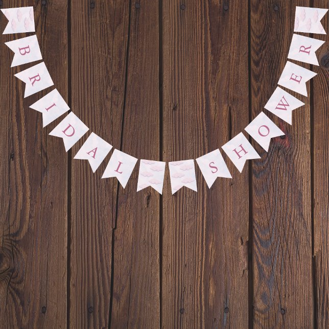She's On Cloud 9 Pastel Dreamy Bridal Shower  Bunting (On Cloud 9 Pastel Dreamy Bridal Shower Bunting Flags )