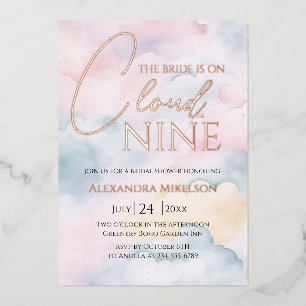 She's on cloud 9 Rose Gold Elegant Bridal Shower