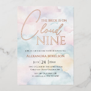She's on cloud 9 Rose Gold Elegant Bridal Shower