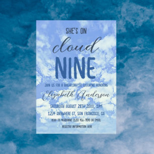 She's On Cloud Nine! Bachelorette Party Invitation