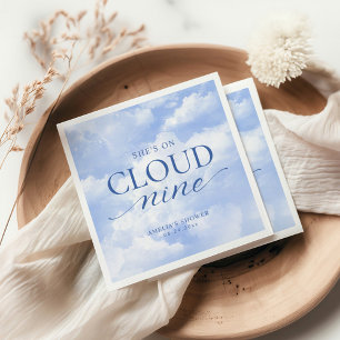 She's On Cloud Nine Blue  Bridal Shower Napkin