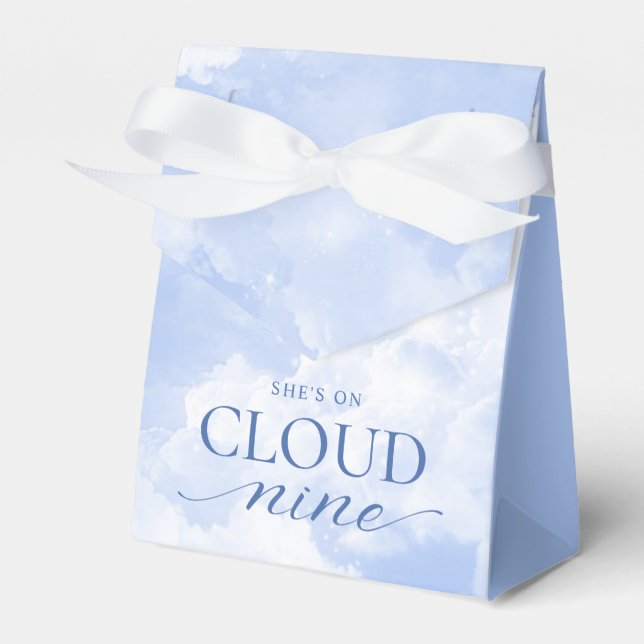 She's On Cloud Nine Blue Thank You Favour Box (Front Side)