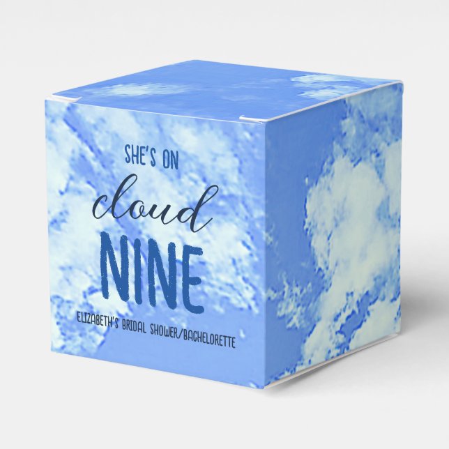 She's On Cloud Nine! Bridal Shower/Bachelorette Favour Box (Front Side)