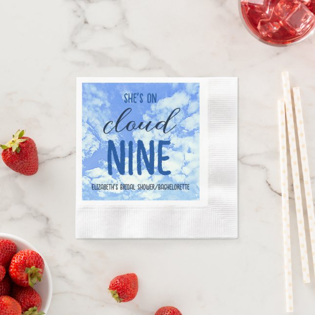 She's On Cloud Nine! Bridal Shower/Bachelorette Napkin (Insitu)