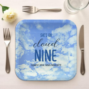 She's On Cloud Nine! Bridal Shower/Bachelorette Paper Plate