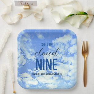She's On Cloud Nine! Bridal Shower/Bachelorette Paper Plate