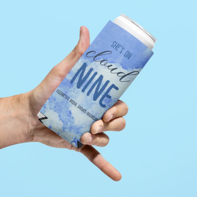 She's On Cloud Nine! Bridal Shower/Bachelorette Seltzer Can Cooler (Creator Uploaded)