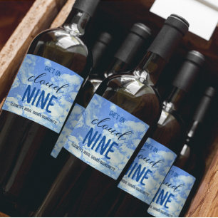 She's On Cloud Nine! Bridal Shower/Bachelorette Sparkling Wine Label