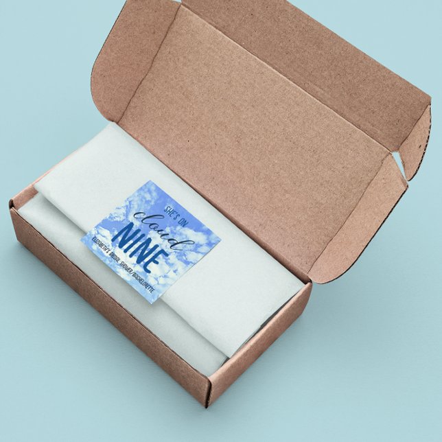 She's On Cloud Nine! Bridal Shower/Bachelorette Square Sticker (Creator Uploaded)