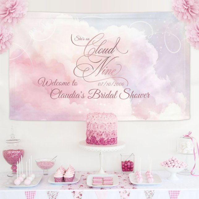 She's On Cloud Nine Bridal Shower Banner (Creator Uploaded)