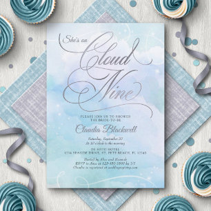 She's On Cloud Nine Bridal Shower Invitation