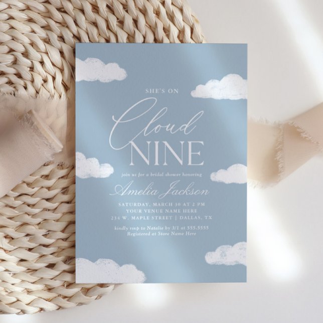 She's On Cloud Nine Bridal Shower Invitation (Creator Uploaded)
