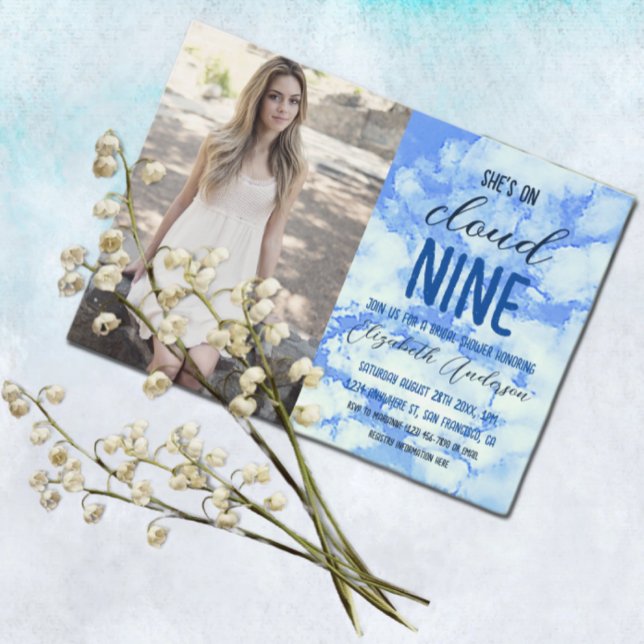 She's On Cloud Nine! Bridal Shower Invitation (Creator Uploaded)