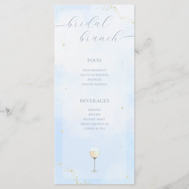 She's On Cloud Nine Bridal Shower Menu (Front)