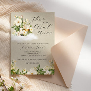 She's On Cloud Wine Bridal Shower Invitation