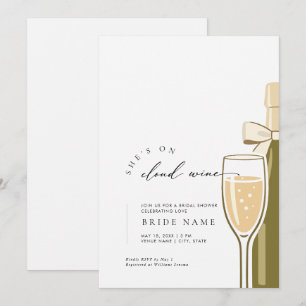 She's On Cloud Wine Champagne Bridal Shower Invitation