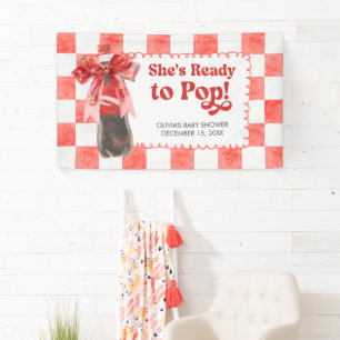 She's Ready to Pop Baby Shower Banner