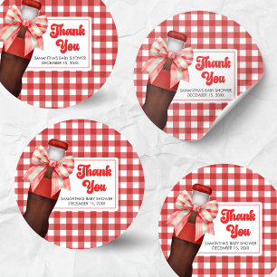 She's Ready to Pop Baby Shower Classic Round Sticker