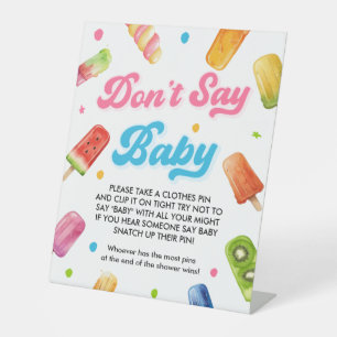 She's Ready to Pop Baby Shower Don't Say Baby Game Pedestal Sign