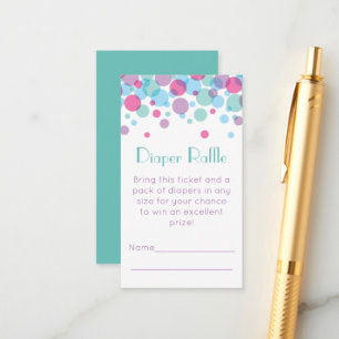 She's Ready to Pop Baby Shower Dots Diaper Raffle Enclosure Card