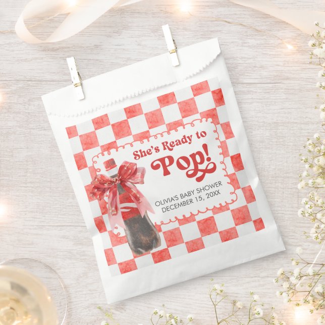 She's Ready to Pop Baby Shower Favour Bag (Clipped)