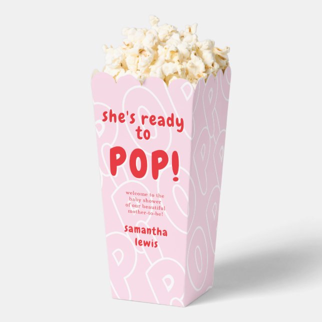 She's Ready to Pop Baby Shower Favour Box (Popped)