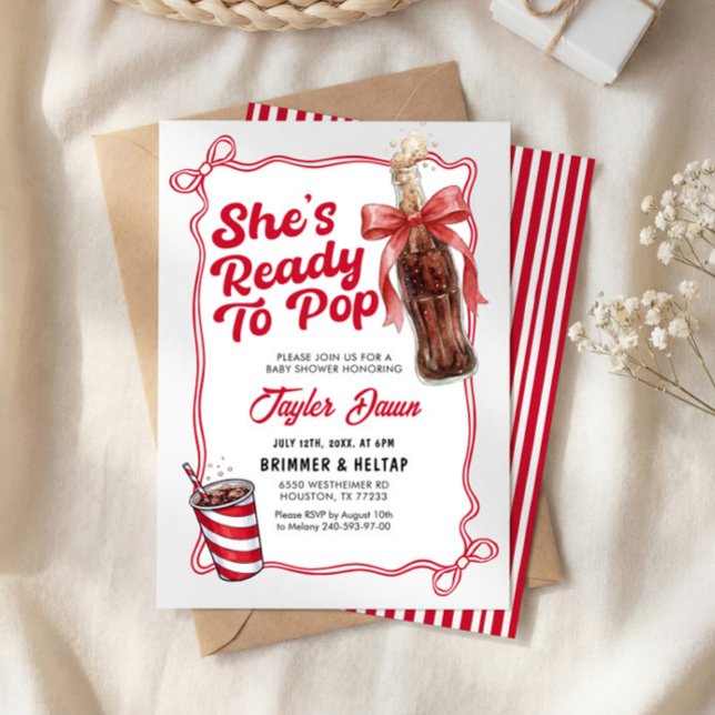 She's Ready to Pop Baby Shower Invitation  (Creator Uploaded)