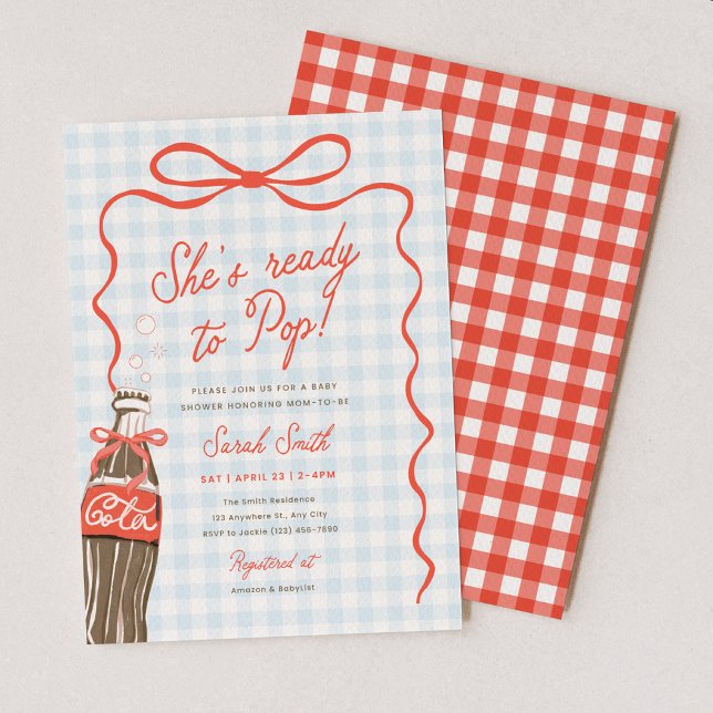 She's Ready To Pop Baby Shower Invitation (Creator Uploaded)