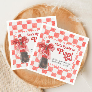 She's Ready to Pop Baby Shower Napkin