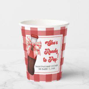 She's Ready to Pop Baby Shower  Paper Cups