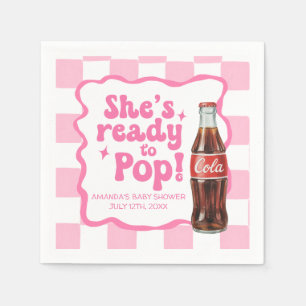 She's Ready to Pop Baby Shower Pink Napkins