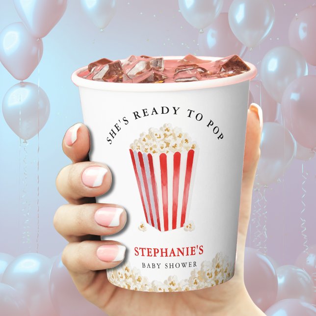 She's Ready To Pop Baby Shower Popcorn Paper Cups (She's Ready To Pop Baby Shower Popcorn Paper Cups
)