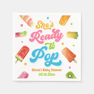 She's Ready to Pop Baby Shower Popsicle Napkin