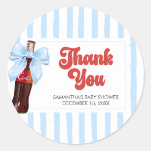 She's Ready to Pop Baby Shower Round Classic Round Sticker