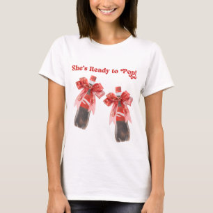 She's Ready to Pop Baby Shower T-Shirt
