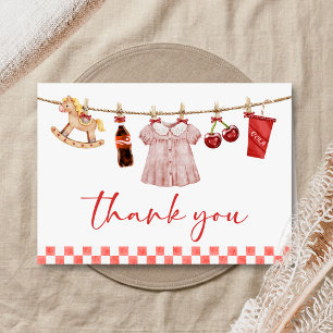She's Ready to Pop Baby Shower Thank You Card