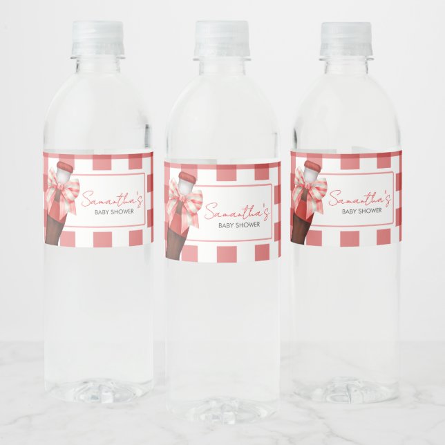 She's Ready to Pop Baby Shower Water Bottle Label (Bottles)