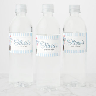 She's Ready to Pop Baby Shower Water Bottle Label