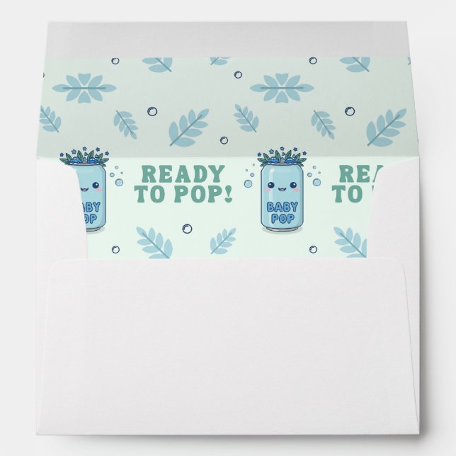 She's Ready to Pop Boho Blue Kawaii Soda Envelope (Back (Bottom))
