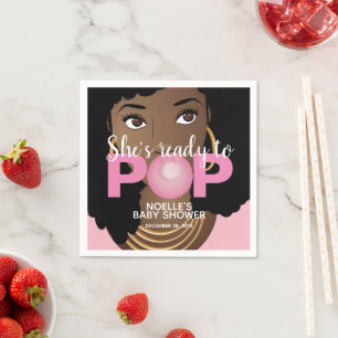She's Ready to Pop Boy Girl Shower Napkins