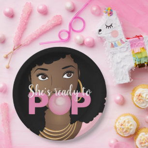 She's Ready to Pop Boy Girl Shower Paper Plates