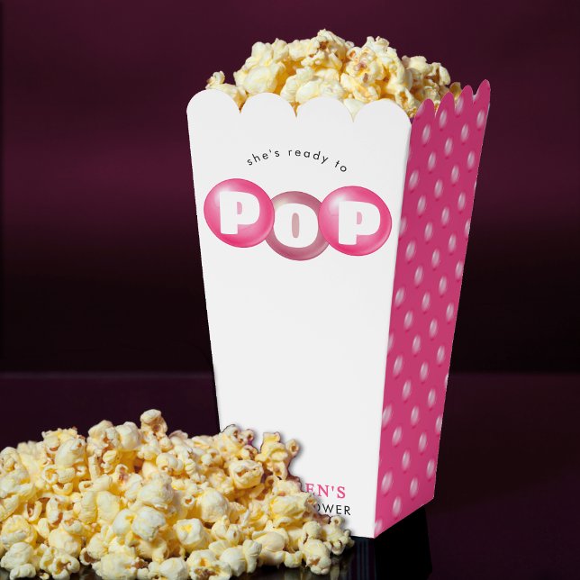 She's Ready To Pop Bubblegum Pink Girl Baby Shower Favour Box (She's Ready To Pop Bubblegum Pink Girl Baby Shower Favor Boxes
)