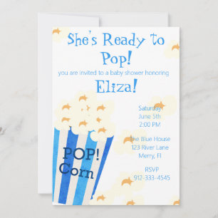 She's Ready To Pop Corn Invitation