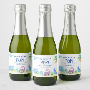 She's Ready to Pop Dinosaur Mini Sparkling Wine La Sparkling Wine Label