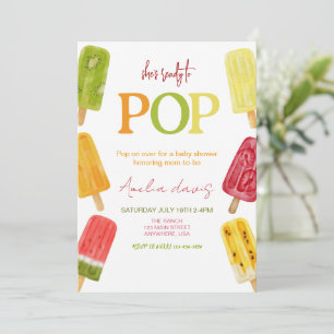 She's Ready to Pop Ice cream Baby Shower Invitation