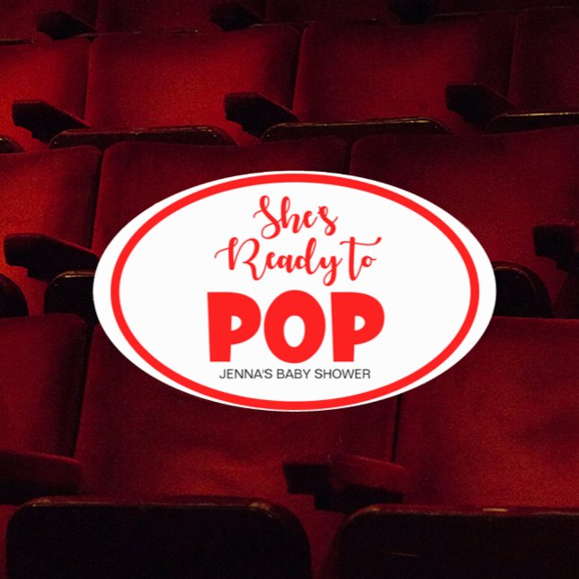 She's Ready to Pop Oval Personalised Stickers (Creator Uploaded)