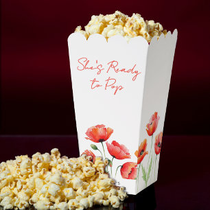 She's Ready To Pop Poppy Flower Spring Baby Shower Favour Box