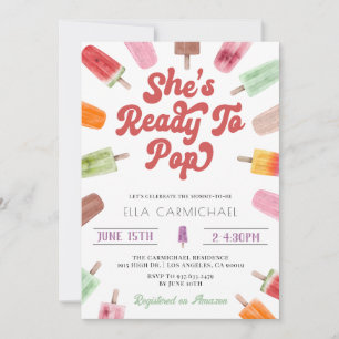 She's Ready to Pop Popsicle Baby Shower Invitation
